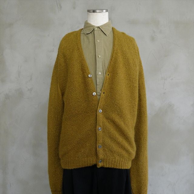 美品❗️【VINTAGE】ヨーロッパ古着 ローゲージ厚手ハンドニットカーディガン 80s JOCKEY ダイヤ柄 ネップ入り ローゲージ ウール ハンドニット