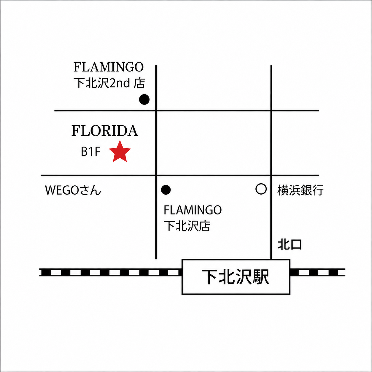 FLORIDA下北沢店アクセスマップ