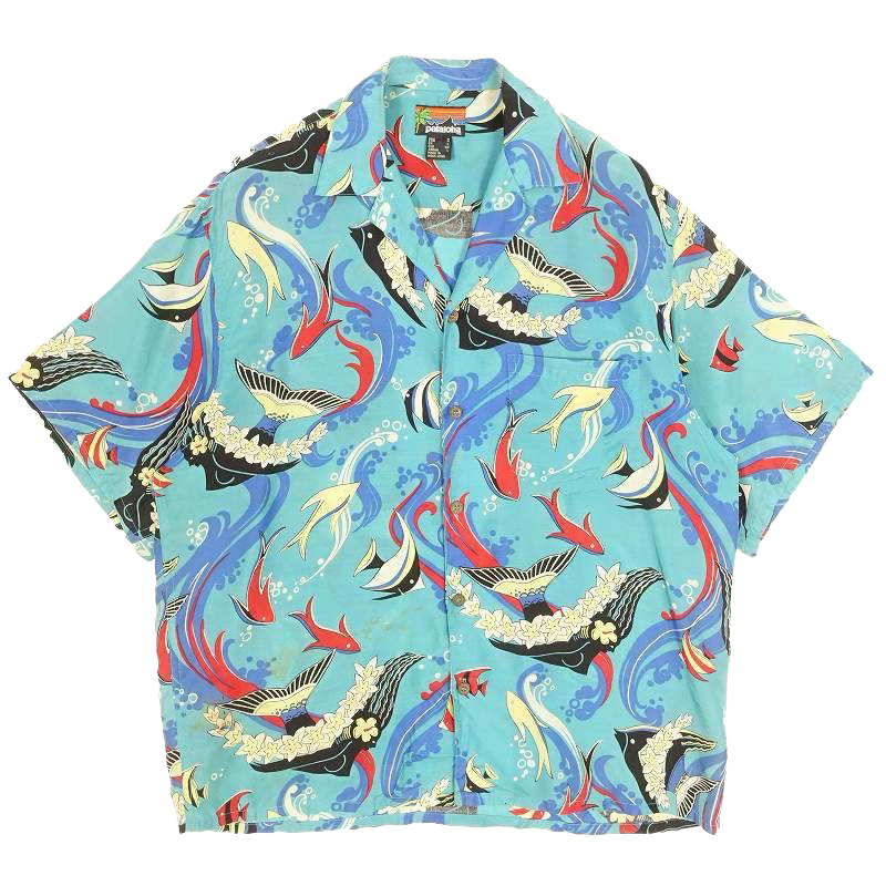 80s patagonia Pataloha Tropical fish 半袖シャツ