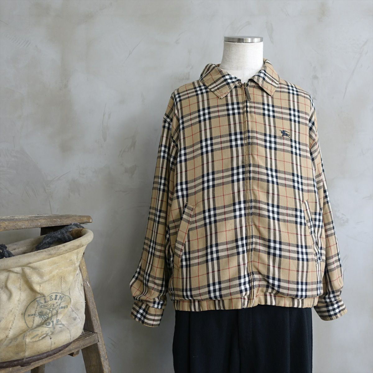 90s BURBERRY LONDON リバーシブル スイングトップ チェック 古着 BURBERRYS バーバリー リバーシブル スウィングトップ | Flamingo