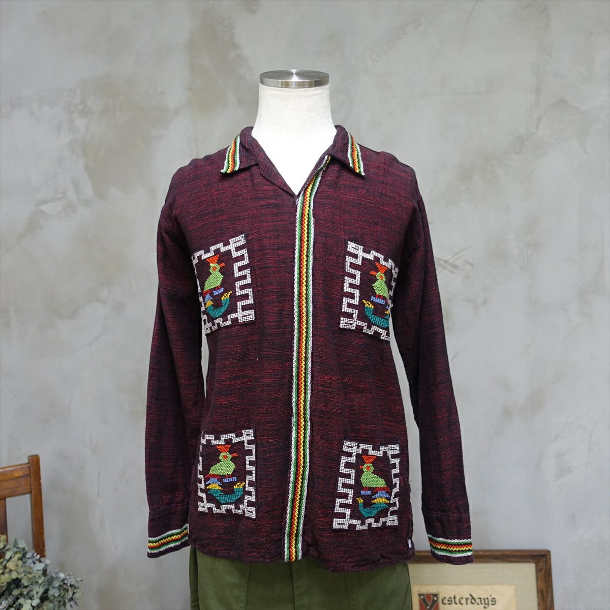 古着 80s GUATEMALA グアテマラシャツ 刺繍 民族 | Flamingo Online