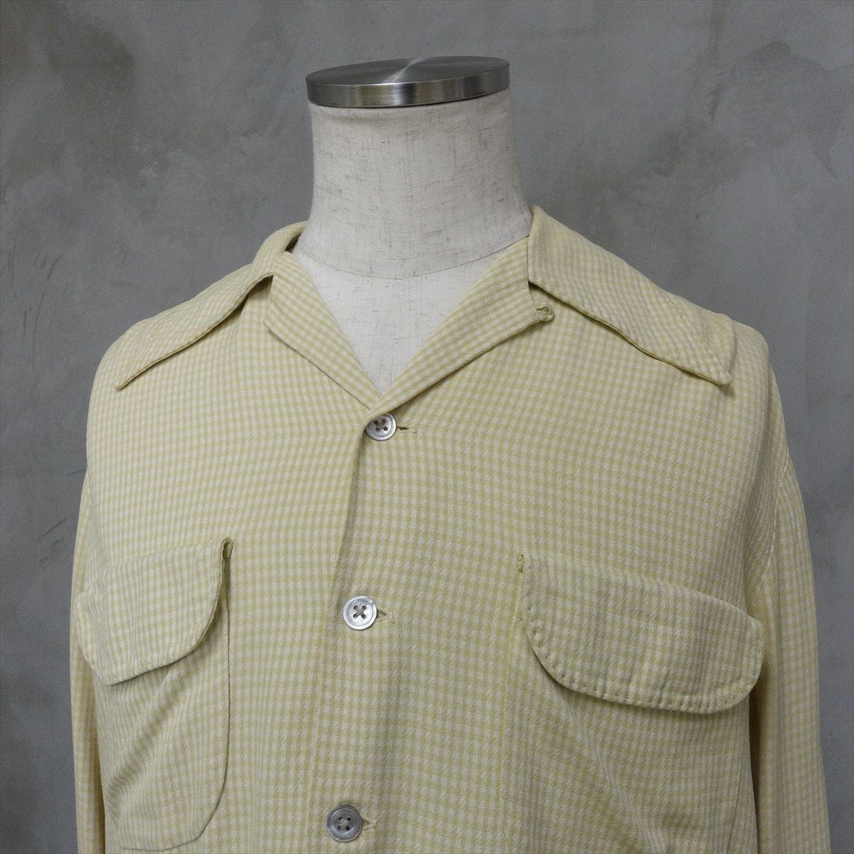 古着 70s VINTAGE ヴィンテージ レーヨンシャツ check 開襟 ボックス 古着 70s VINTAGE ヴィンテージ レーヨンシャツ check 開襟 ボックス