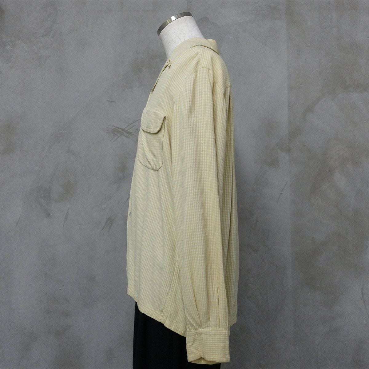 古着 70s VINTAGE ヴィンテージ レーヨンシャツ check 開襟 ボックス