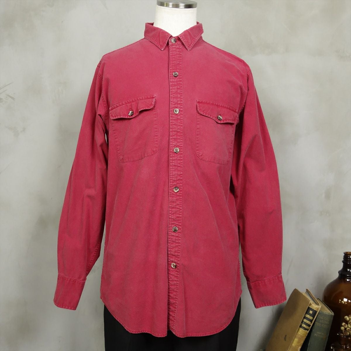 古着 パタゴニア Patagonia 長袖シャツ 赤 レッド デカタグ | Flamingo