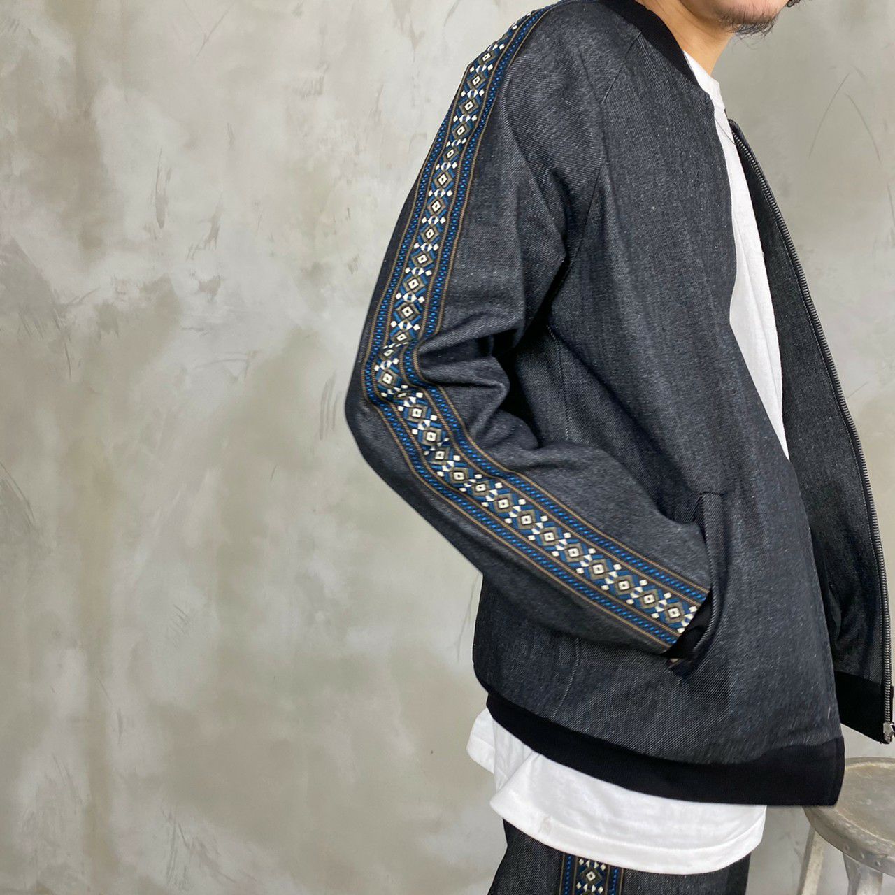 Fafatt ファファット ブラックデニムブルゾン | Flamingo Online 古着