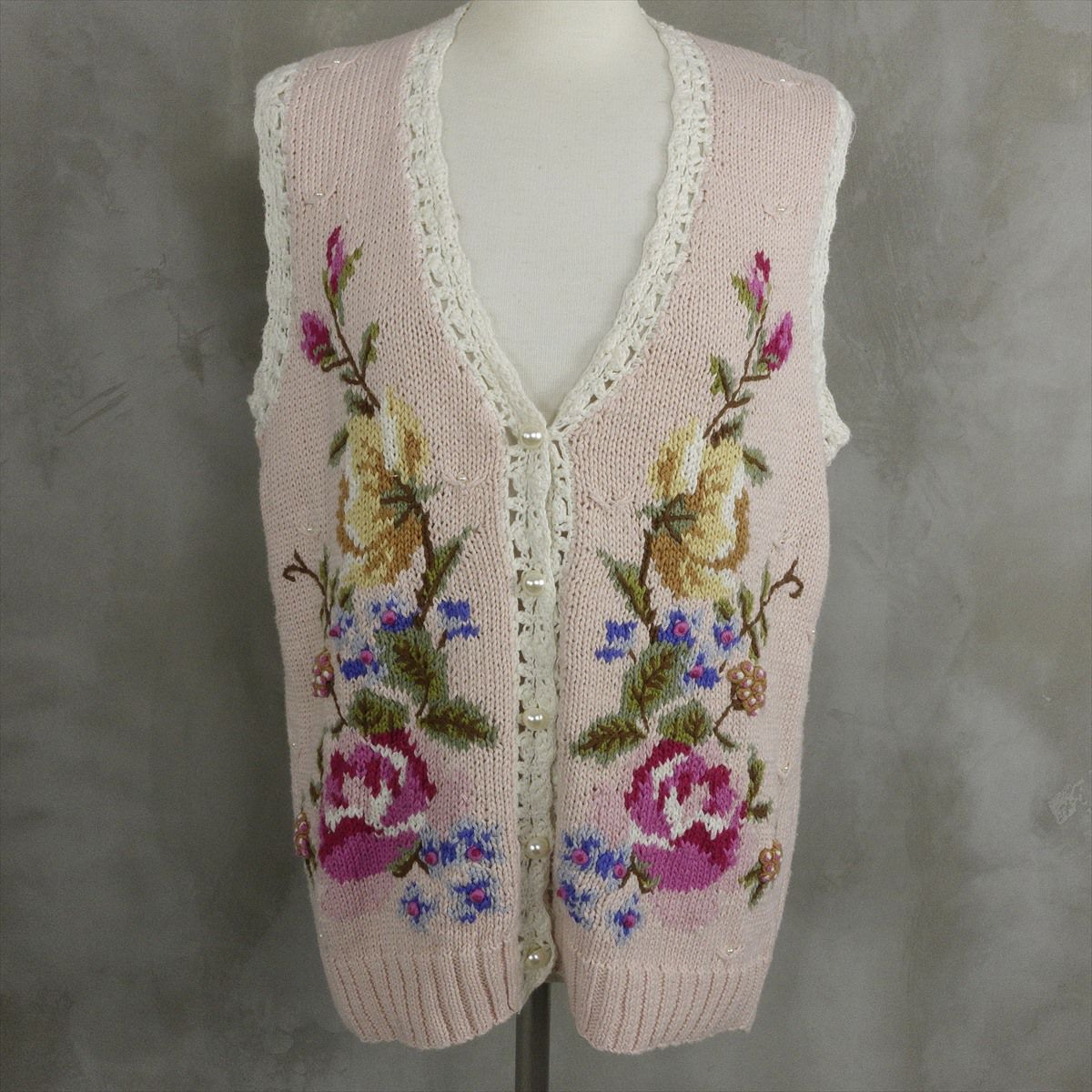 古着 Bechamel 花柄 ニットベスト | Flamingo Online 古着屋フラミンゴ