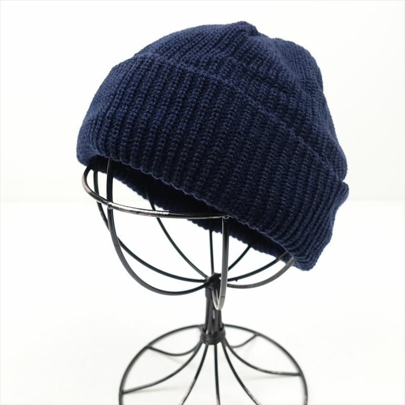浅め シンプル ニットキャップ ネイビー | Flamingo Online 古着屋