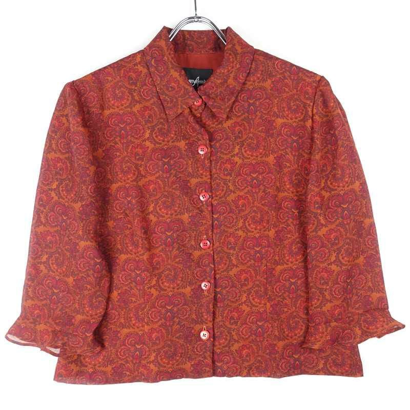 古着のシルクレーヨンシャツ