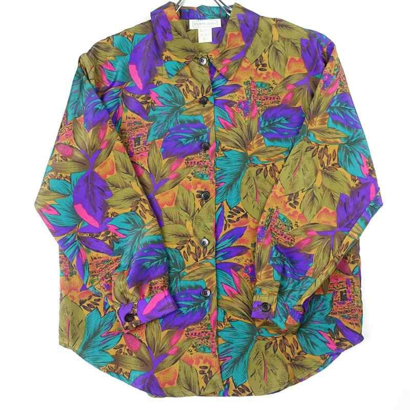 古着のシルクレーヨンシャツ