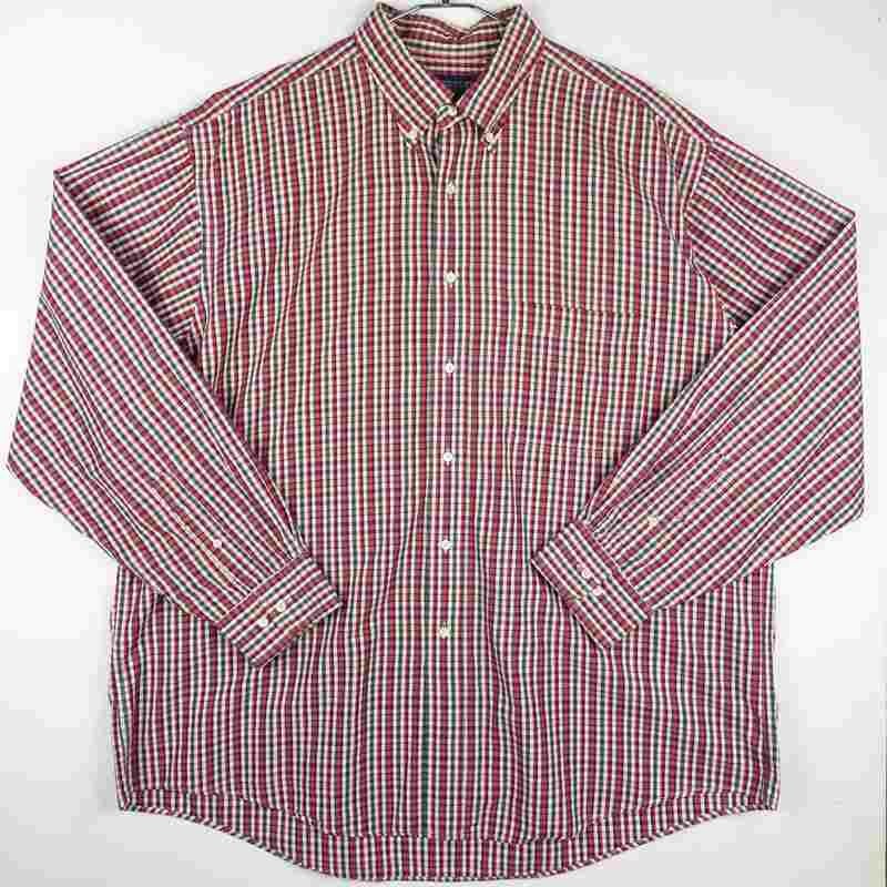 古着のチェック長袖シャツ