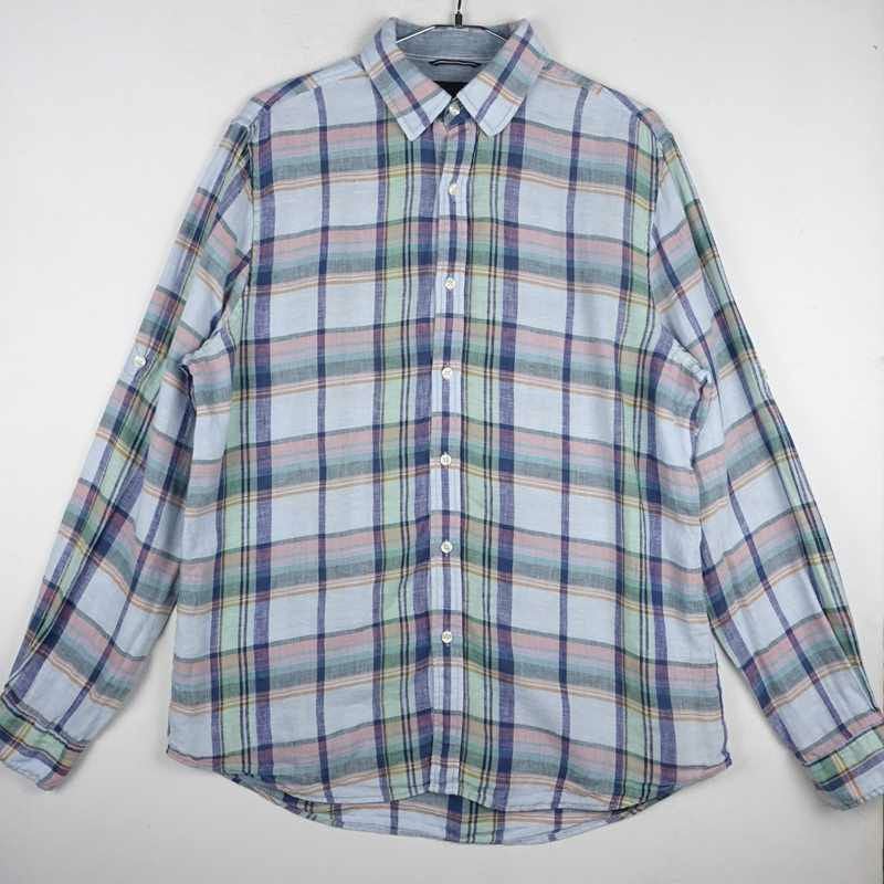 古着のチェック長袖シャツ