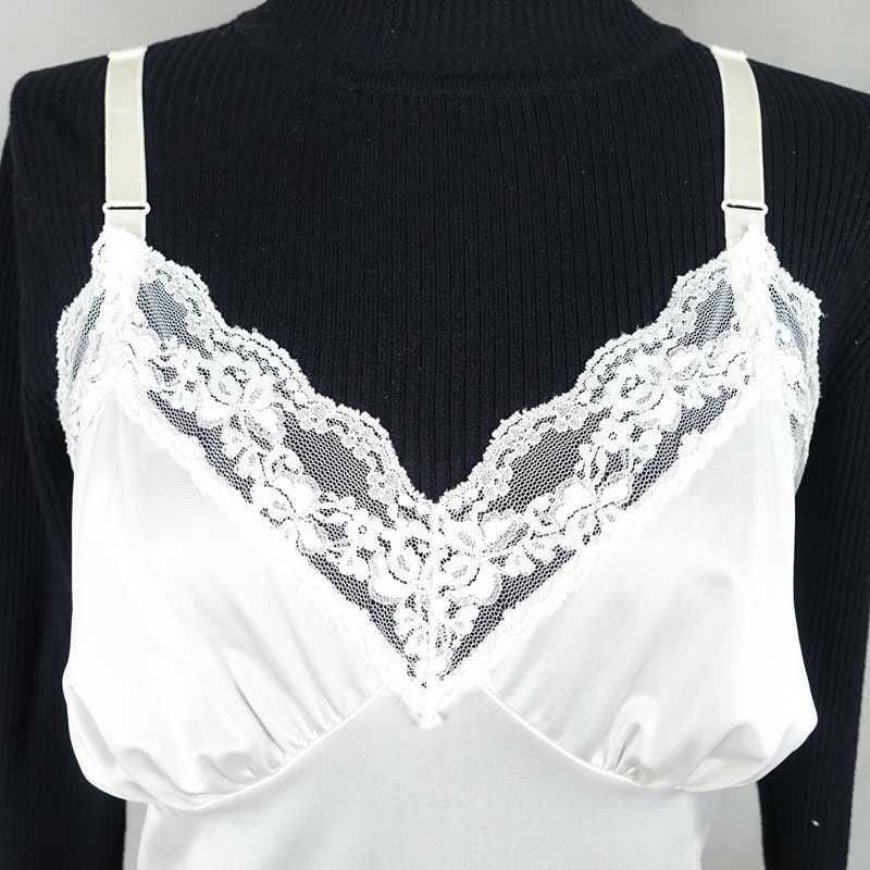 ヴィンテージ古着 ロングキャミワンピース ランジェリードレス 総レース&プリーツ ランジェリー ワンピース レース＆プリーツ｜Lingerie One-Piece