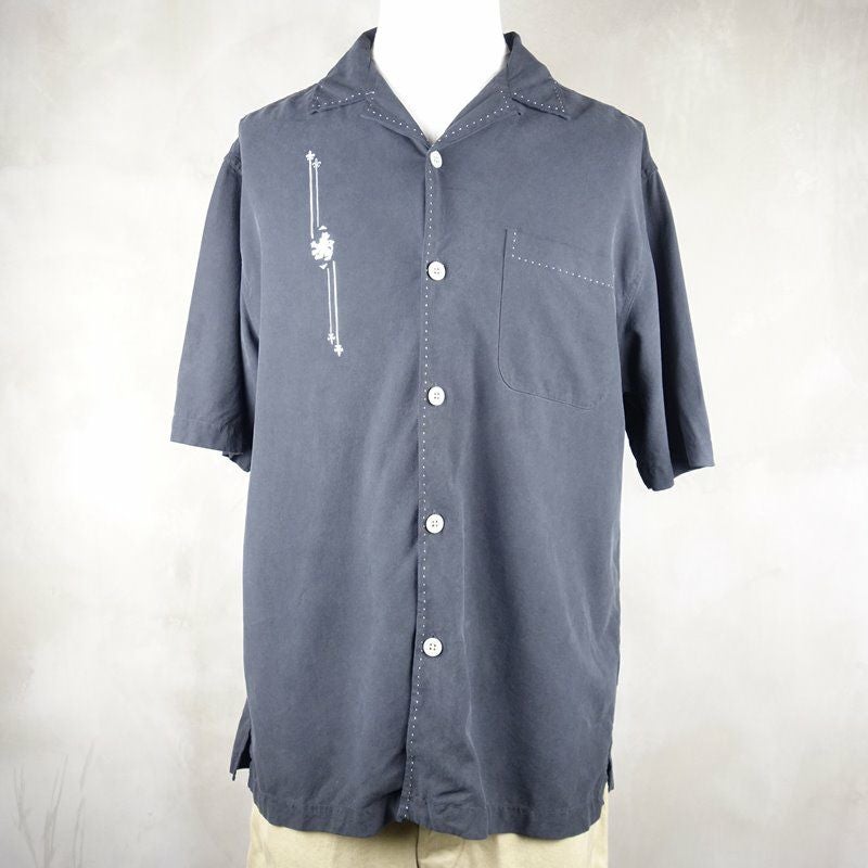 古着のシルク半袖シャツ