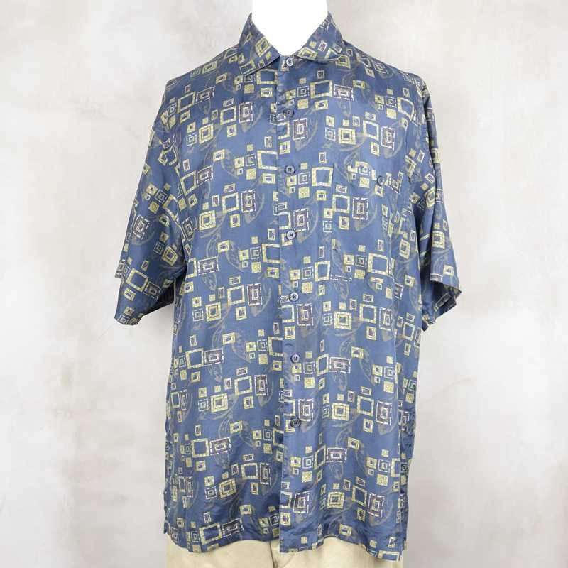 古着のシルク半袖シャツ