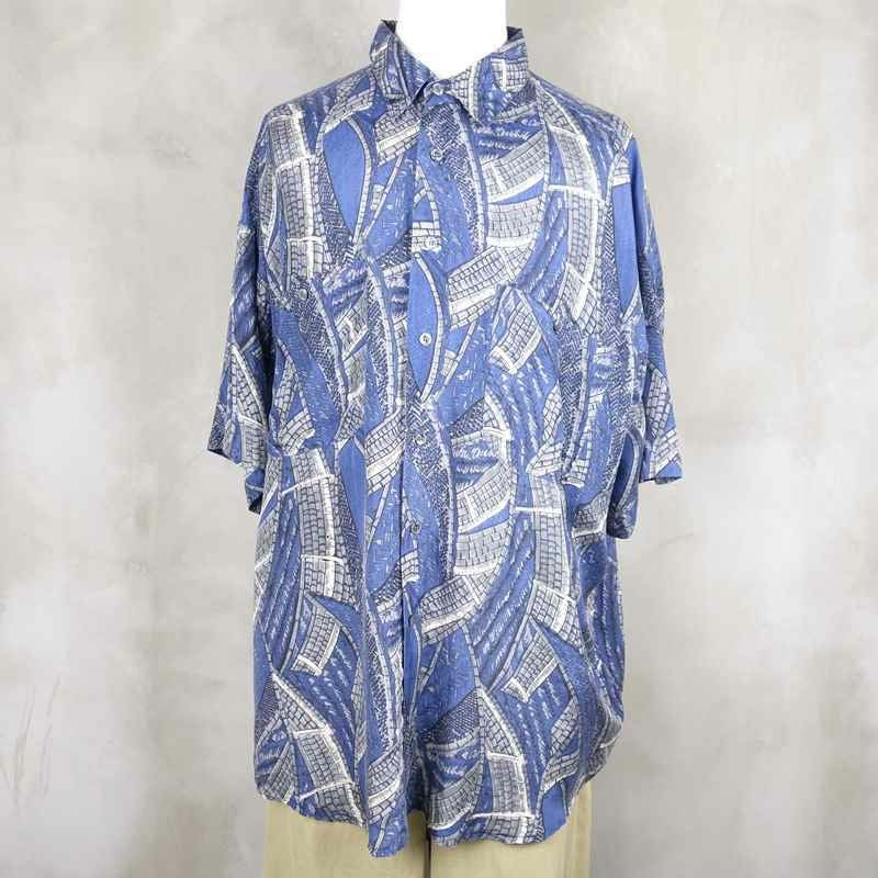 古着のシルク半袖シャツ