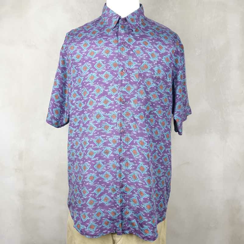 古着のシルク半袖シャツ