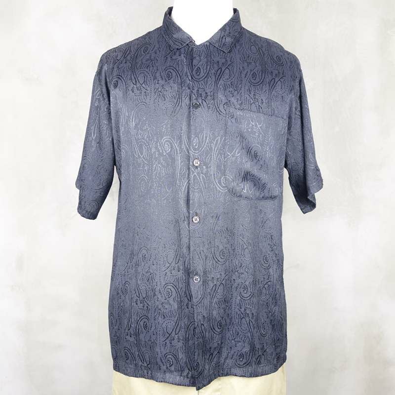 古着のシルク半袖シャツ