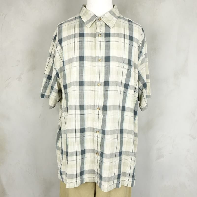 古着のチェック半袖シャツ