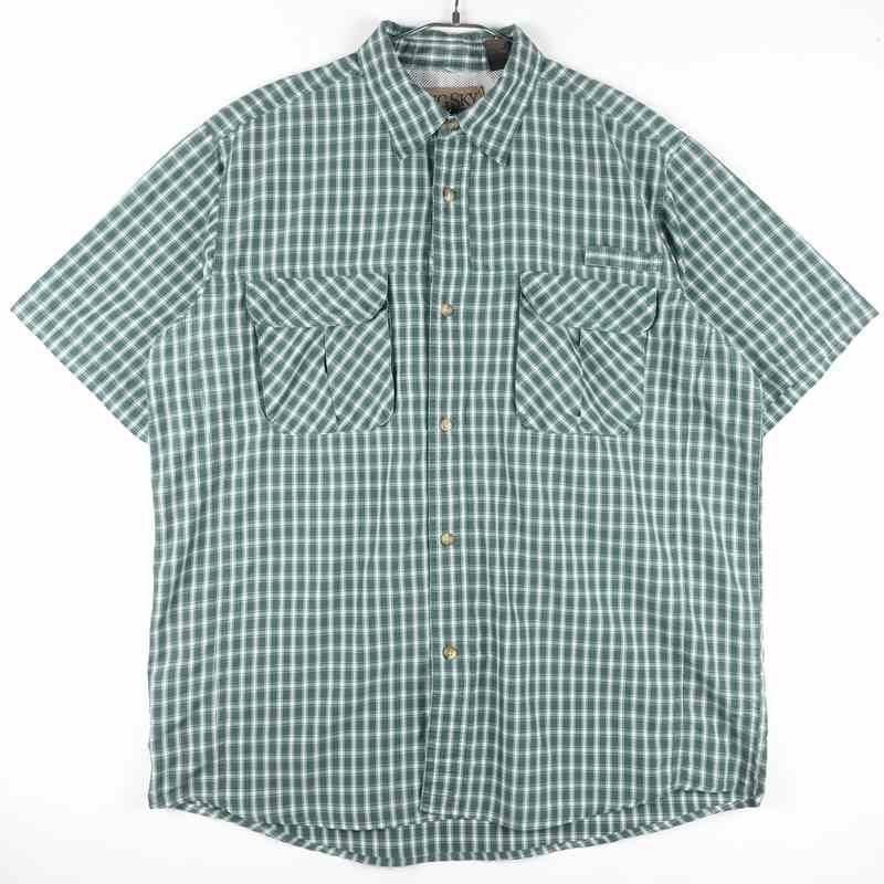 古着のチェック半袖シャツ