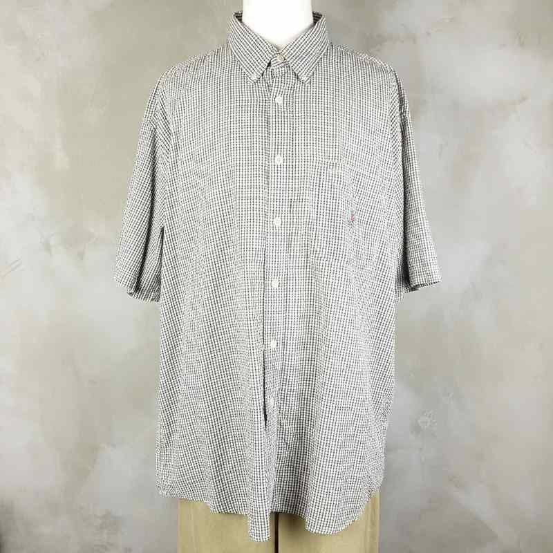 古着のチェック半袖シャツ