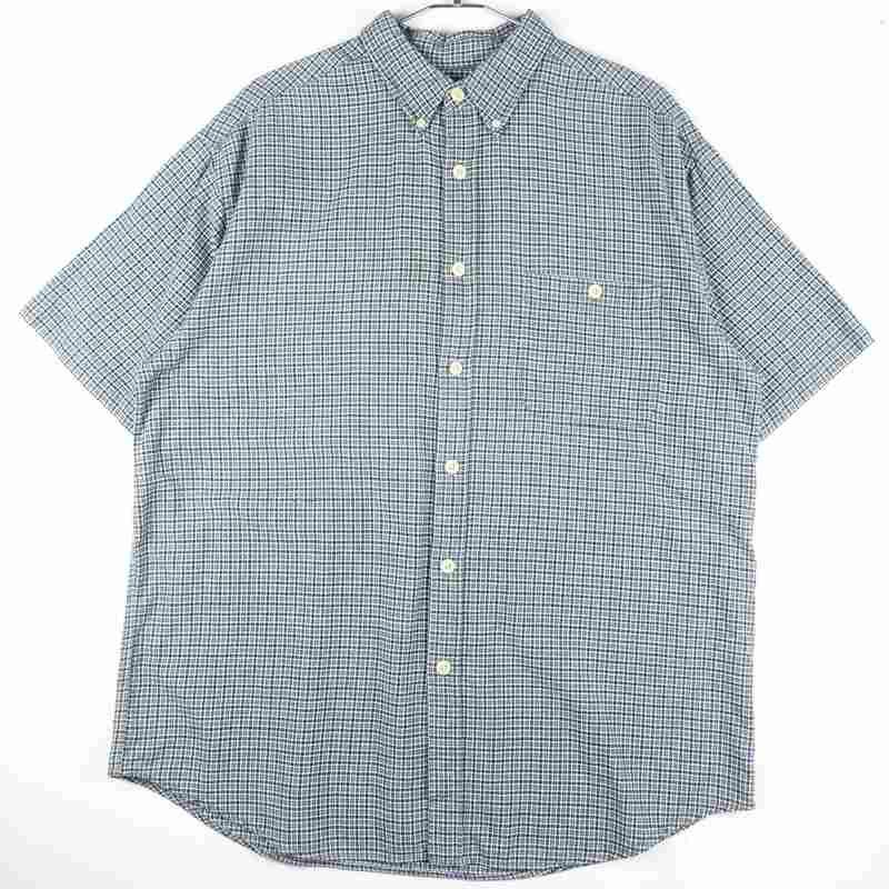 古着のチェック半袖シャツ