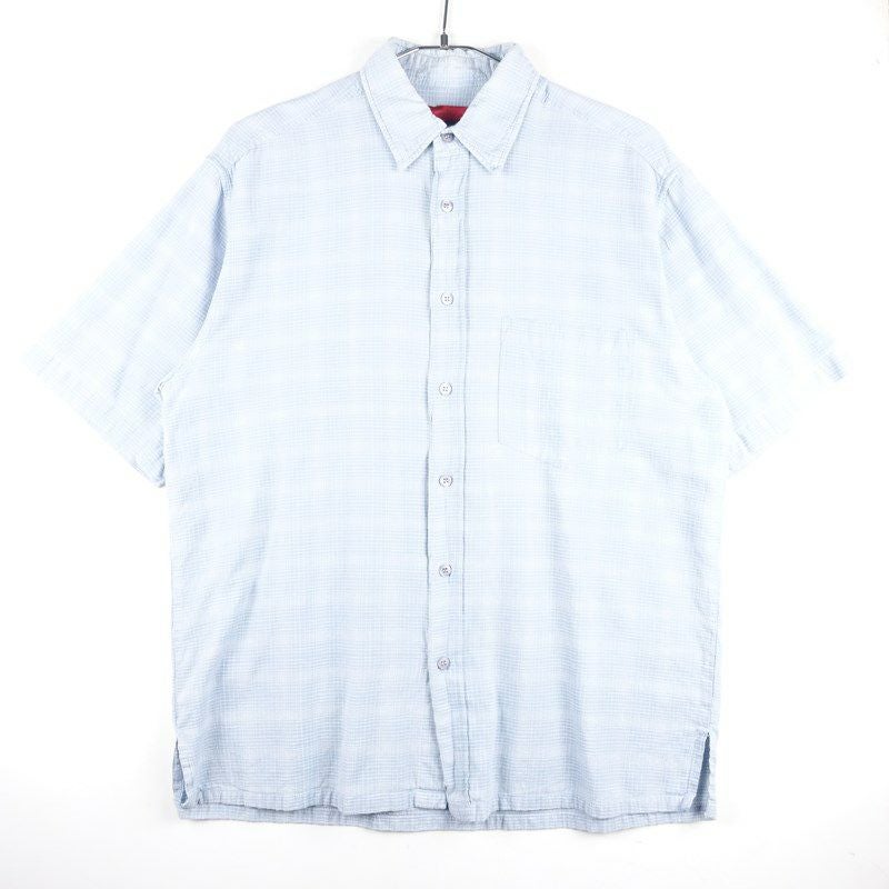 古着のチェック半袖シャツ