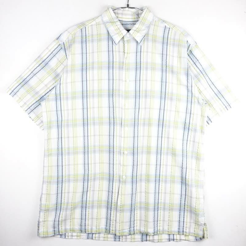 古着のチェック半袖シャツ