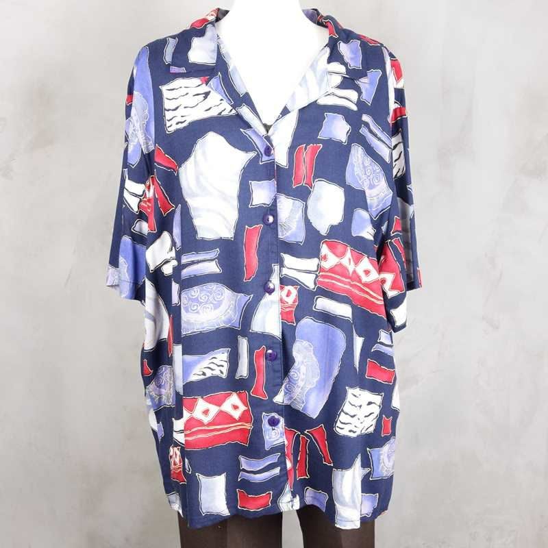 古着の半袖柄シャツ