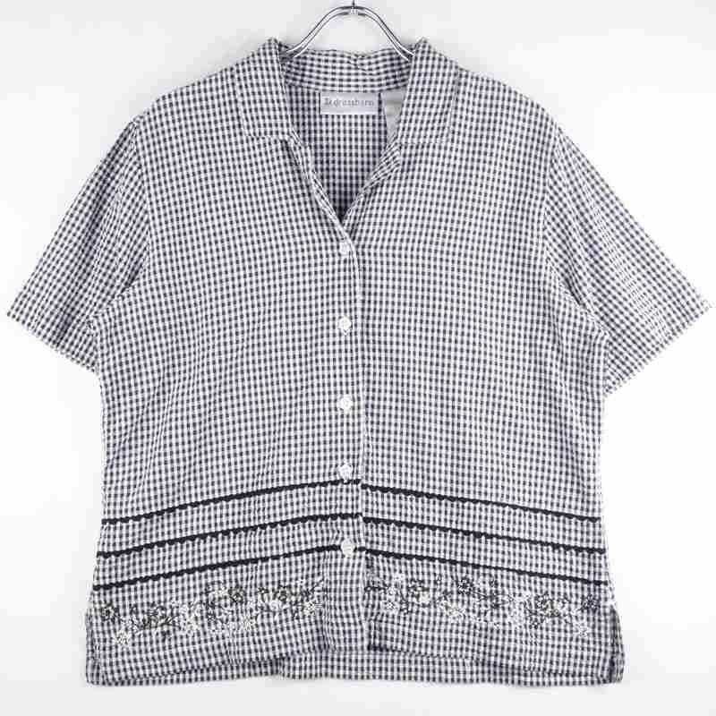 古着のチェック半袖シャツ