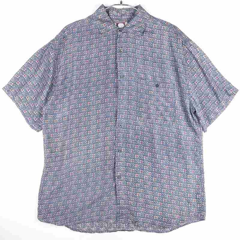 古着のシルク柄シャツ