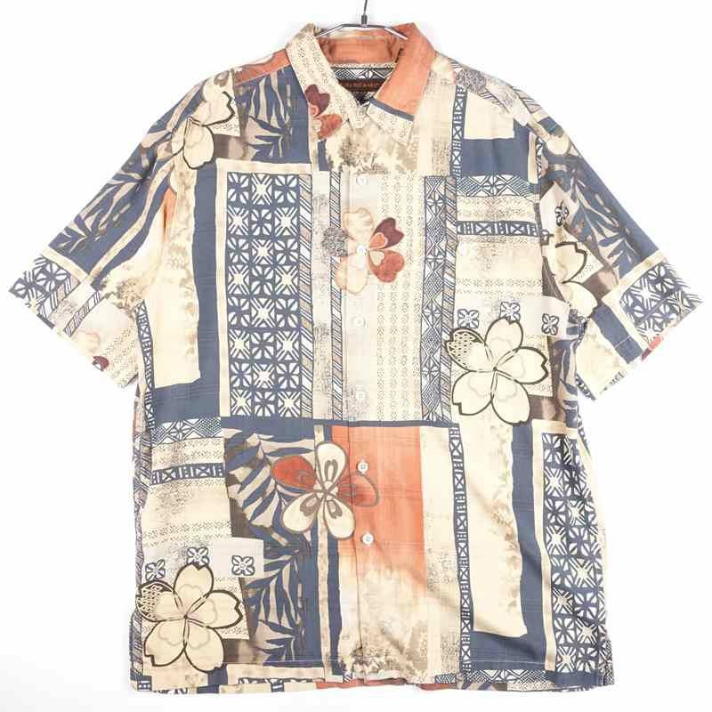 古着の花柄半袖シャツ