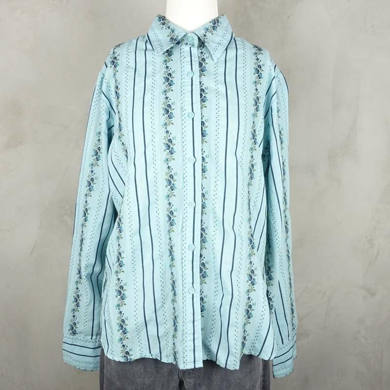 古着の長袖花柄シャツ