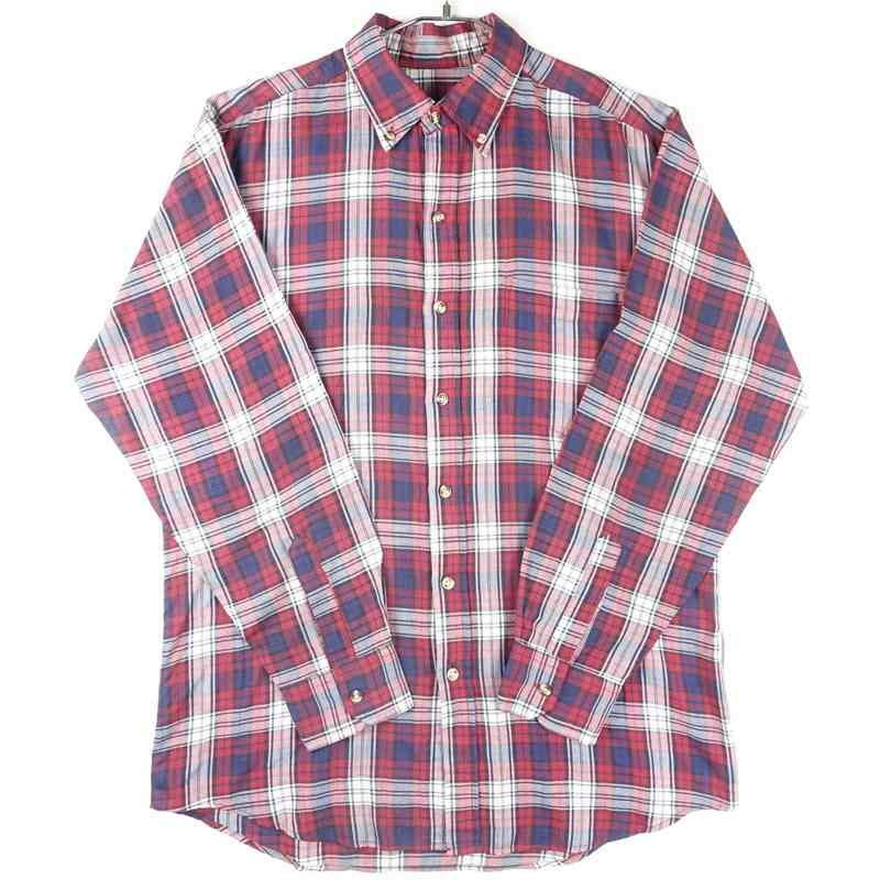 古着のチェック長袖シャツ