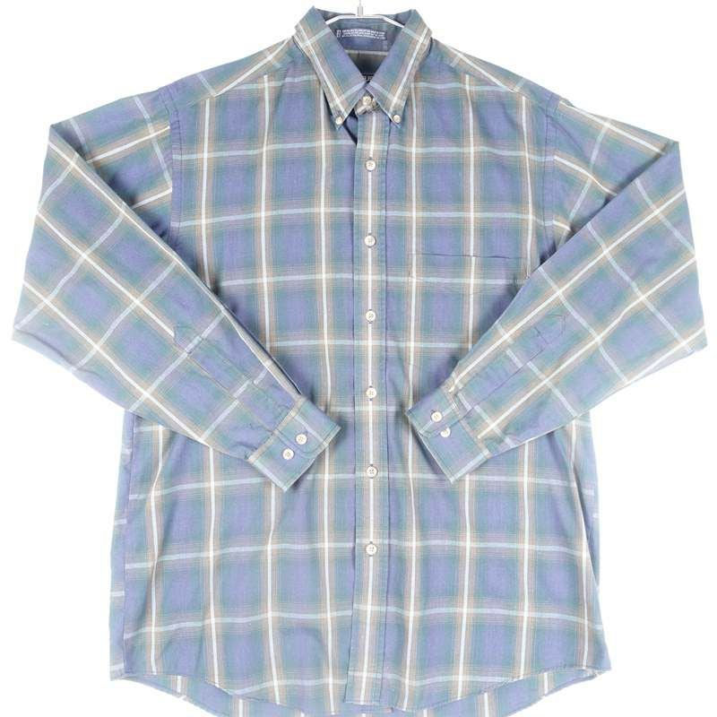 古着のチェック長袖シャツ