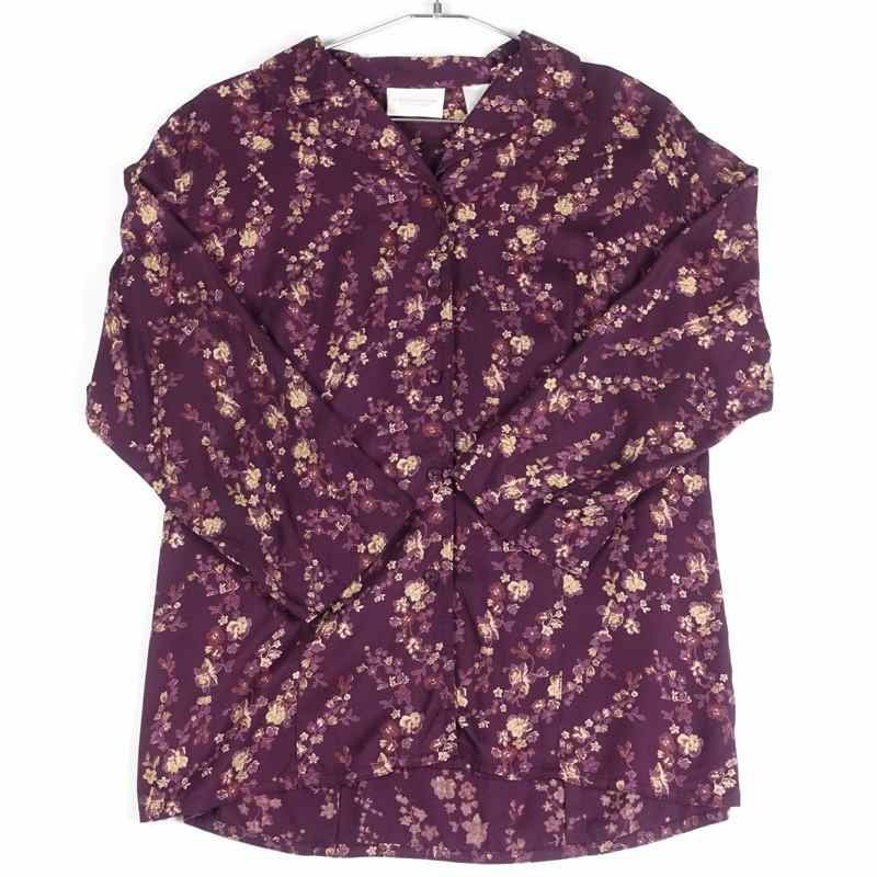 古着の花柄長袖シャツ