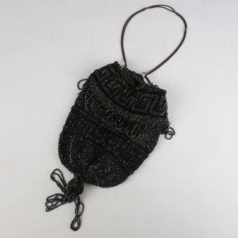 アンティーク ビーズ巾着バッグ