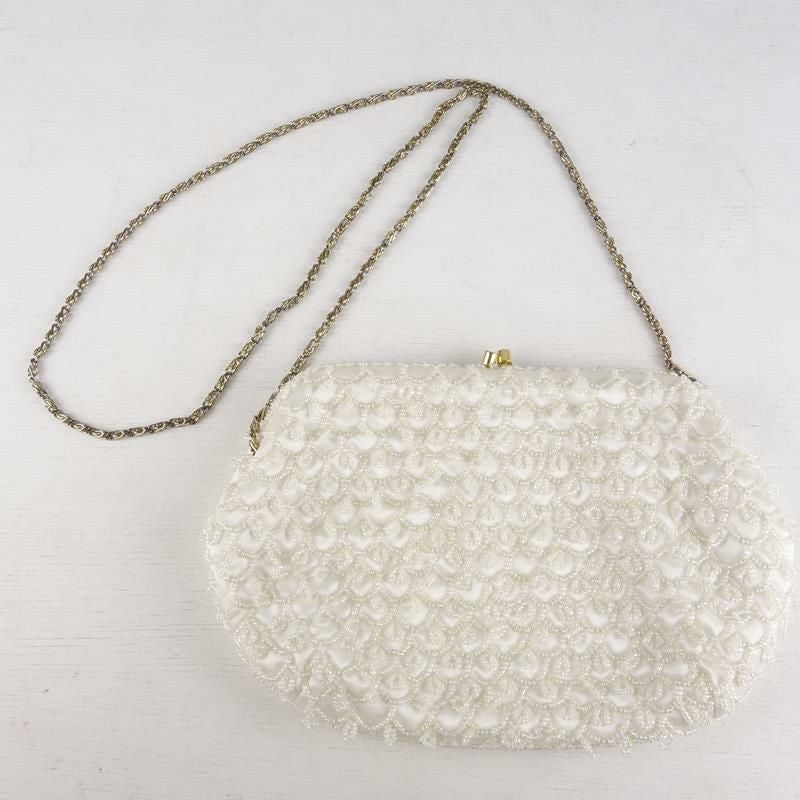 古着のがま口ビーズショルダーポーチ