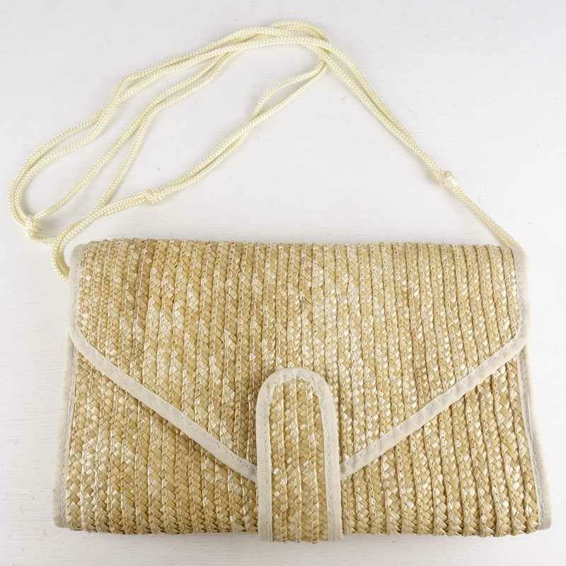 古着の麦わらショルダーバッグ