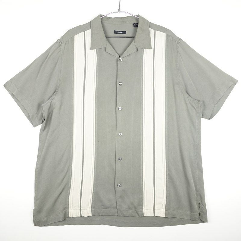 古着の開襟パターンシルク半袖シャツ