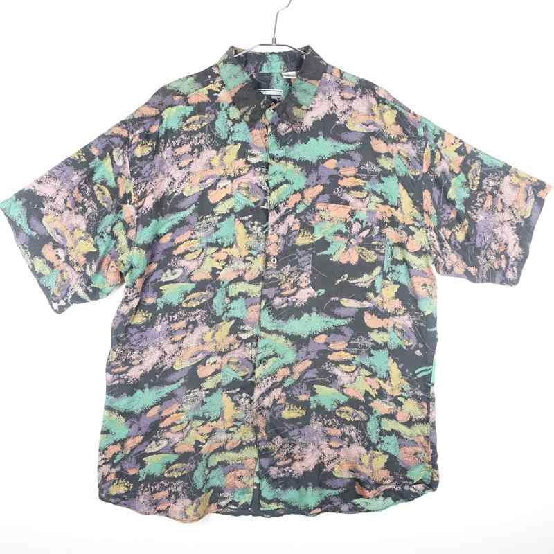 古着のアート風半袖シャツ