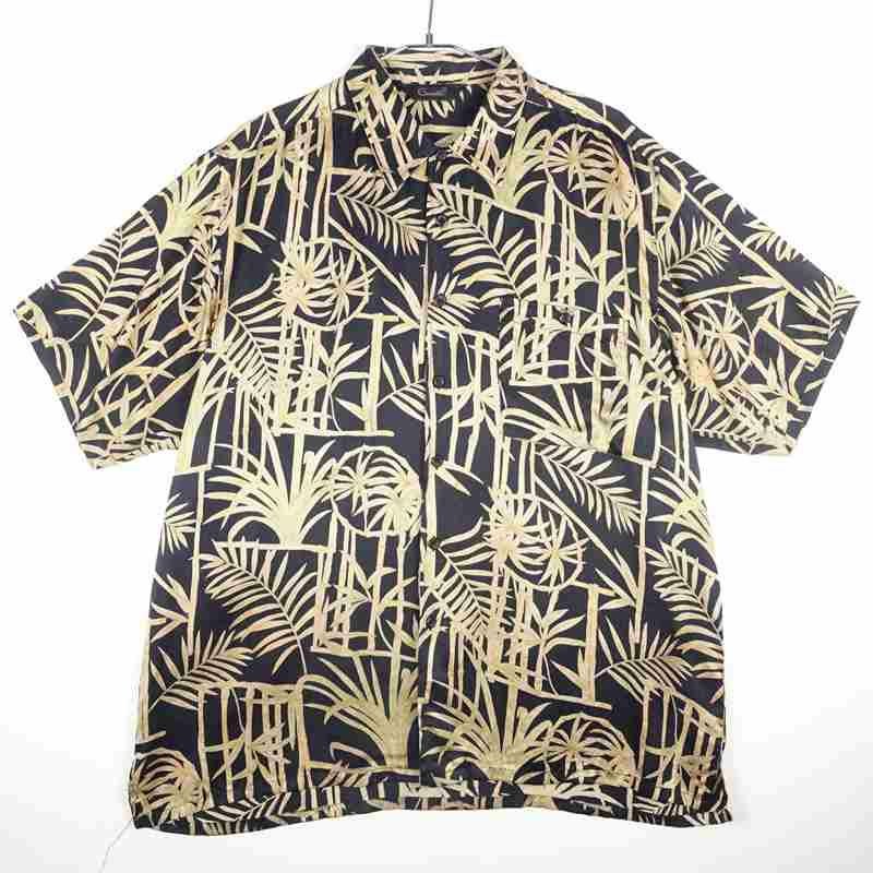 古着の植物モチーフ半袖シャツ