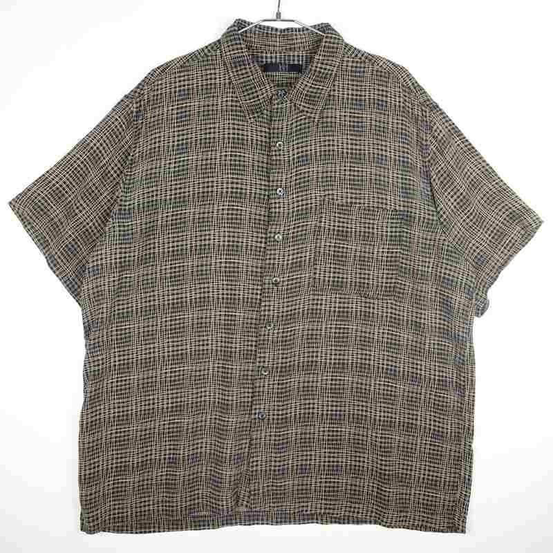 古着のチェック半袖シャツ
