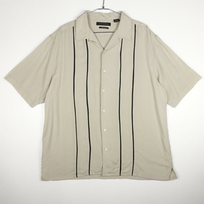 古着の開襟シルク半袖シャツ