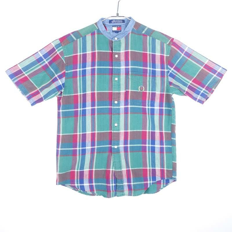 古着のトミーヒルフィガーチェック半袖シャツ