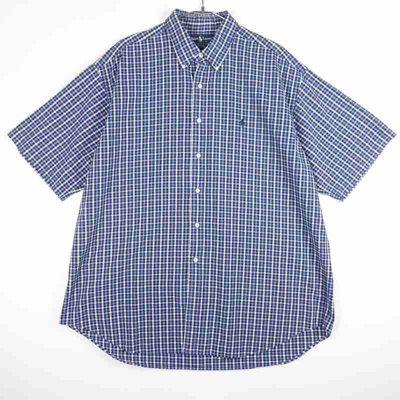 古着のラルフローレンチェック 半袖シャツ