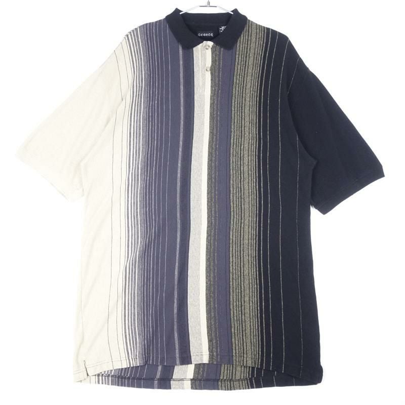 古着のストライプ柄ポロシャツ