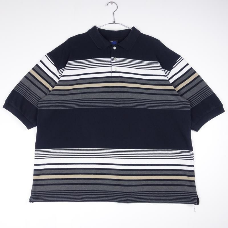 古着のボーダー半袖ポロシャツ