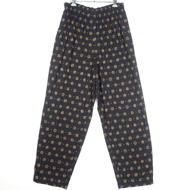 古着の総柄レーヨンイージーパンツ