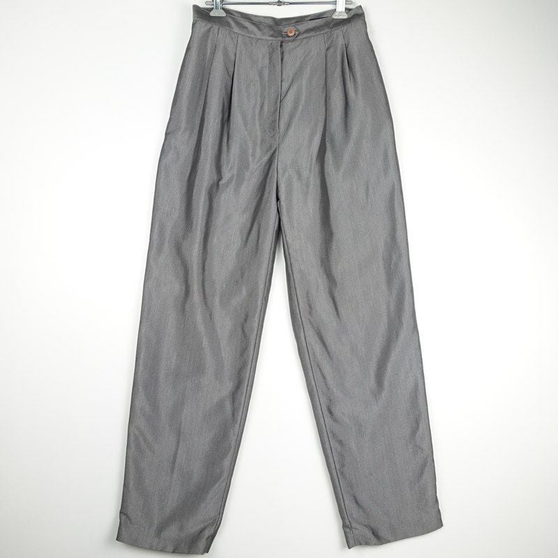 古着の光沢タック入りスラックス