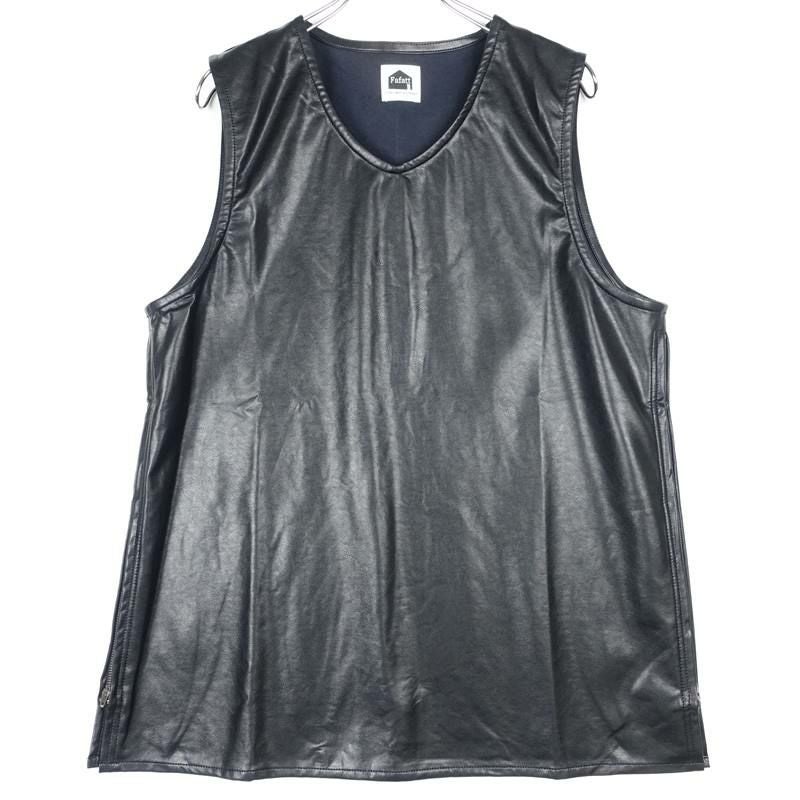 ファファットのレザーベスト ブラック